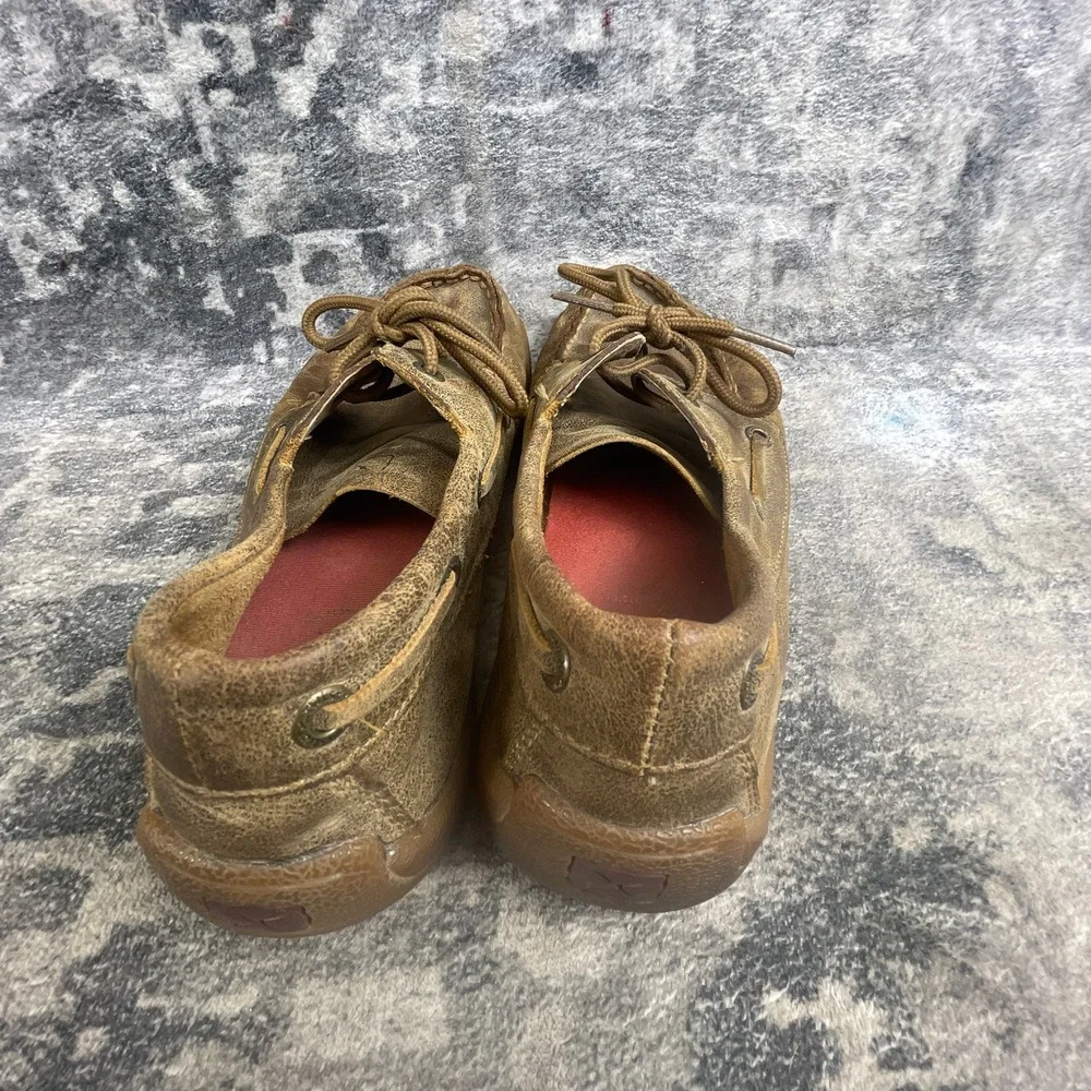Twisted X Mens 4 Boat Shoe Driving Moc Brownish Tan Leather